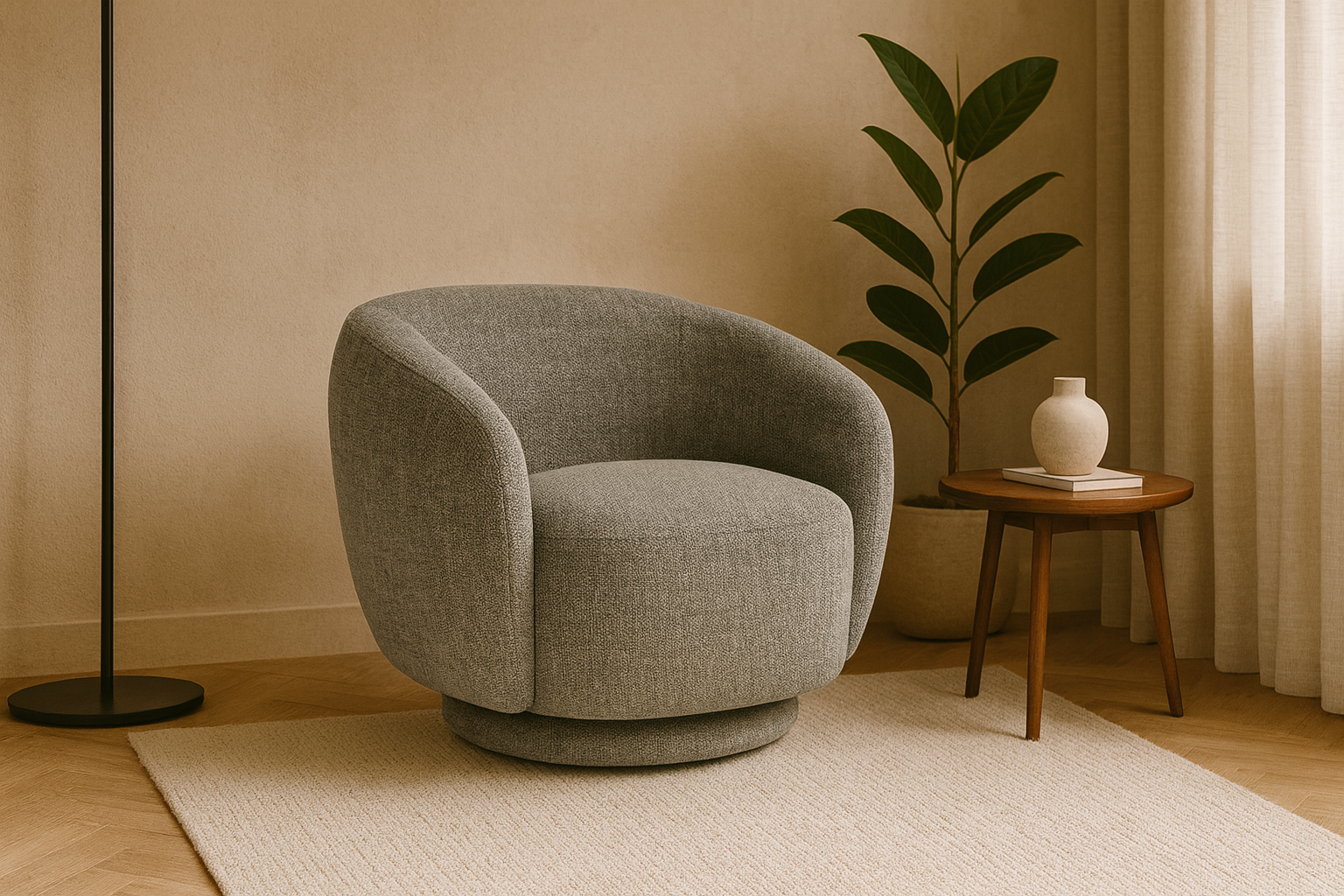 SWIVEL FAUTEUIL BABETTE GREY