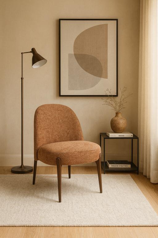 eetkamerstoel houten poot stoffen zitting