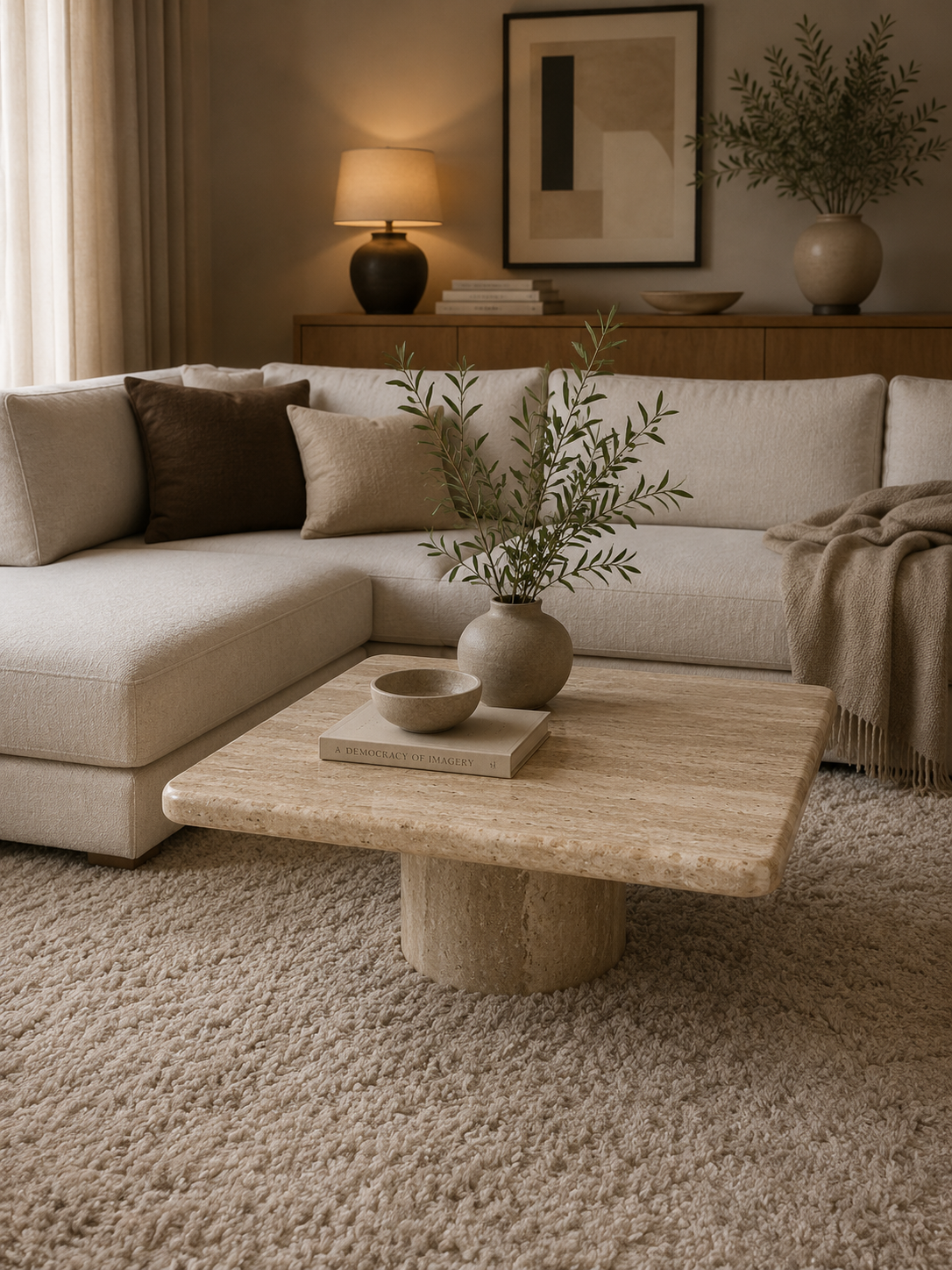 SALONTAFEL TRAVERTINE SMALL